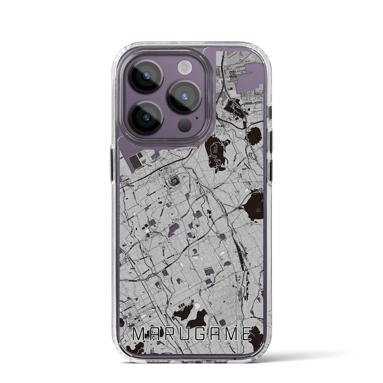 【丸亀(香川県)】地図柄iPhoneケース(MagSafeタイプ)