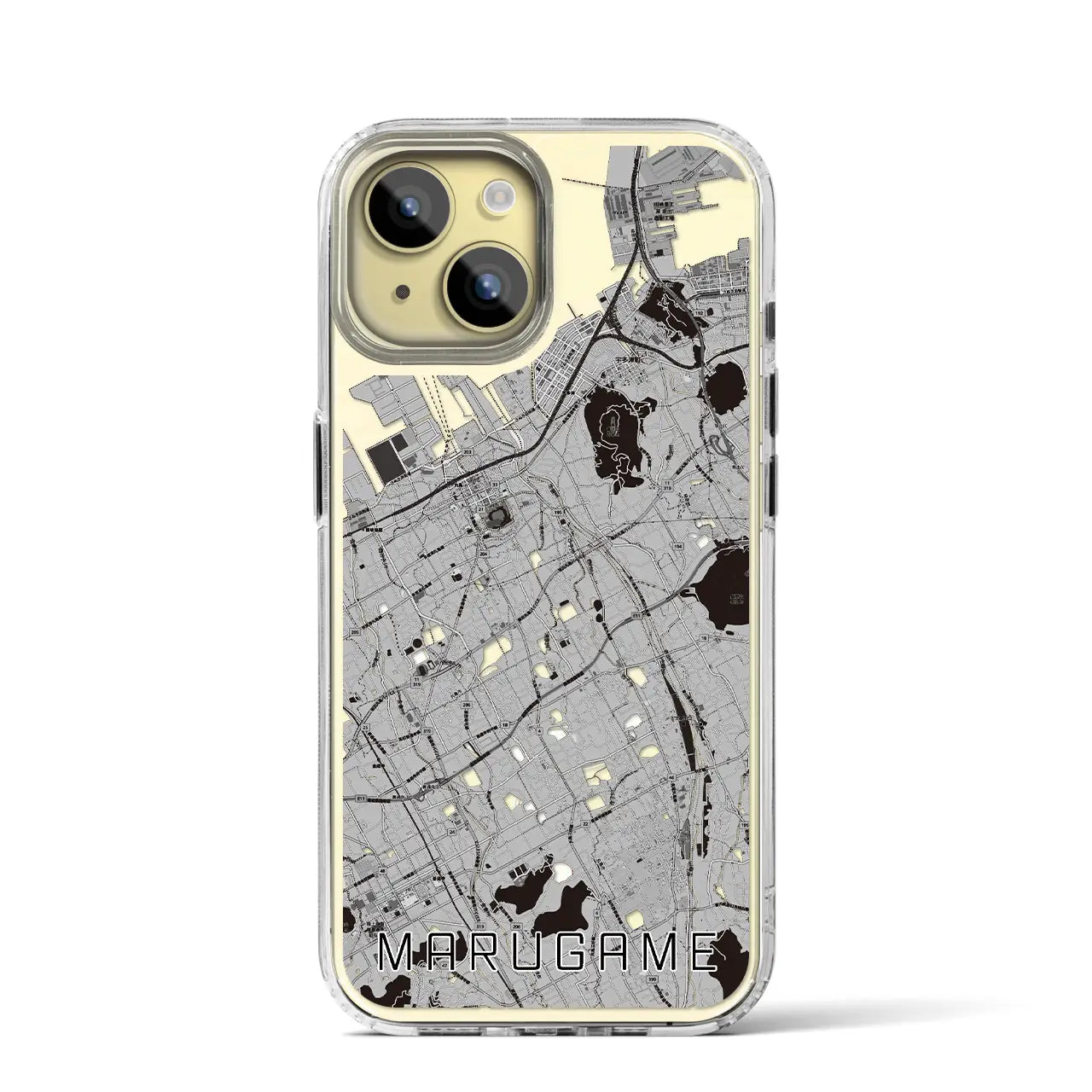 【丸亀(香川県)】地図柄iPhoneケース(MagSafeタイプ)