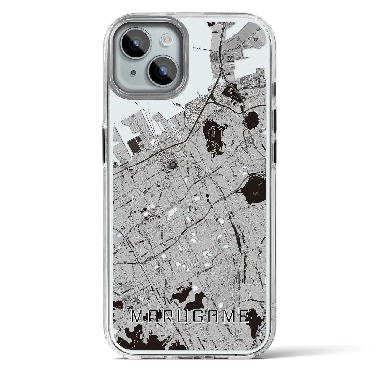 【丸亀(香川県)】地図柄iPhoneケース(MagSafeタイプ)