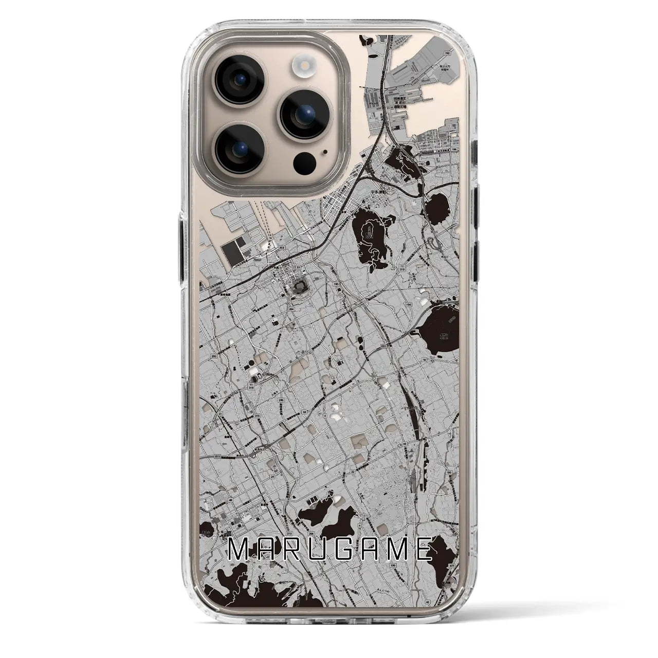 【丸亀(香川県)】地図柄iPhoneケース(MagSafeタイプ)