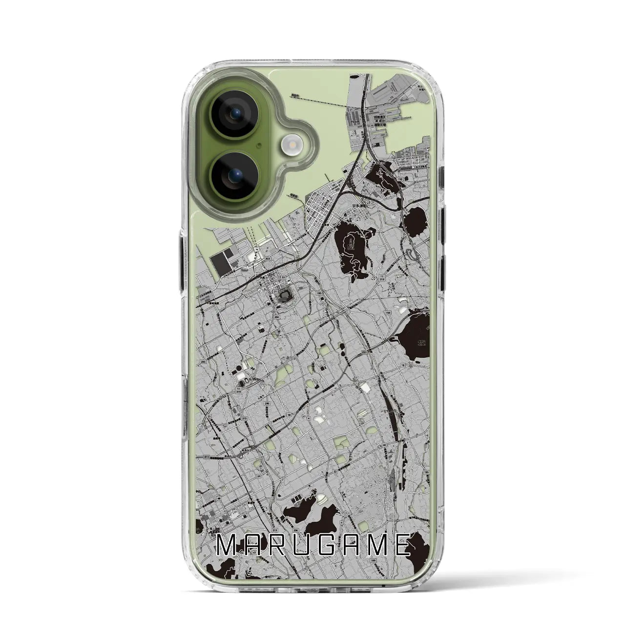 【丸亀(香川県)】地図柄iPhoneケース(MagSafeタイプ)