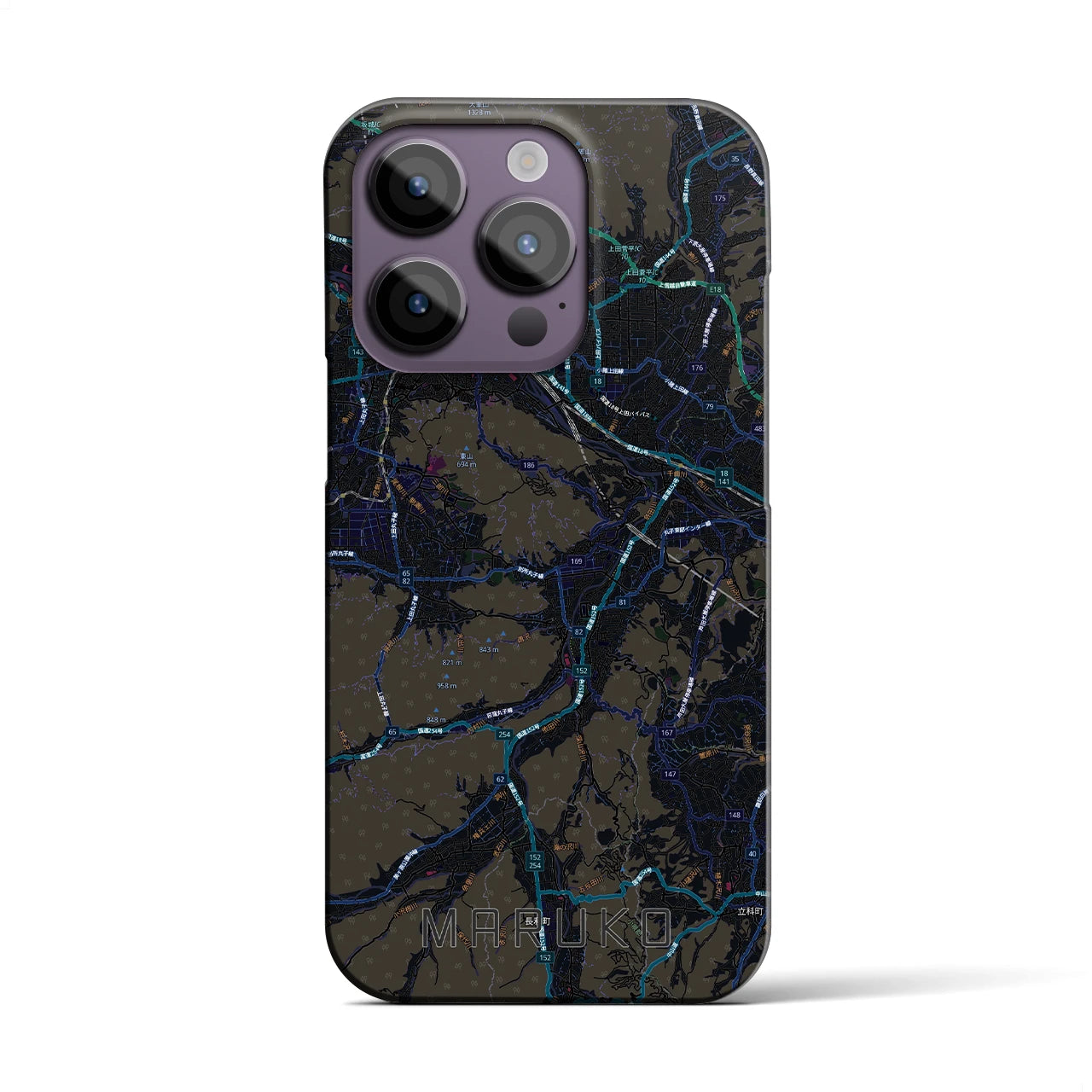 【丸子(長野県)】地図柄iPhoneケース(バックカバータイプ)