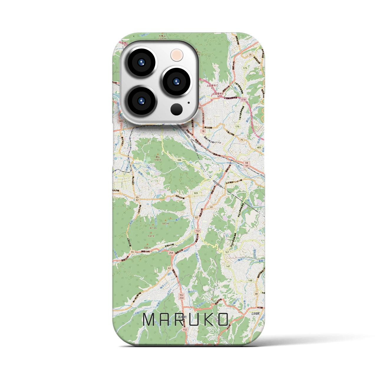 【丸子(長野県)】地図柄iPhoneケース(バックカバータイプ)
