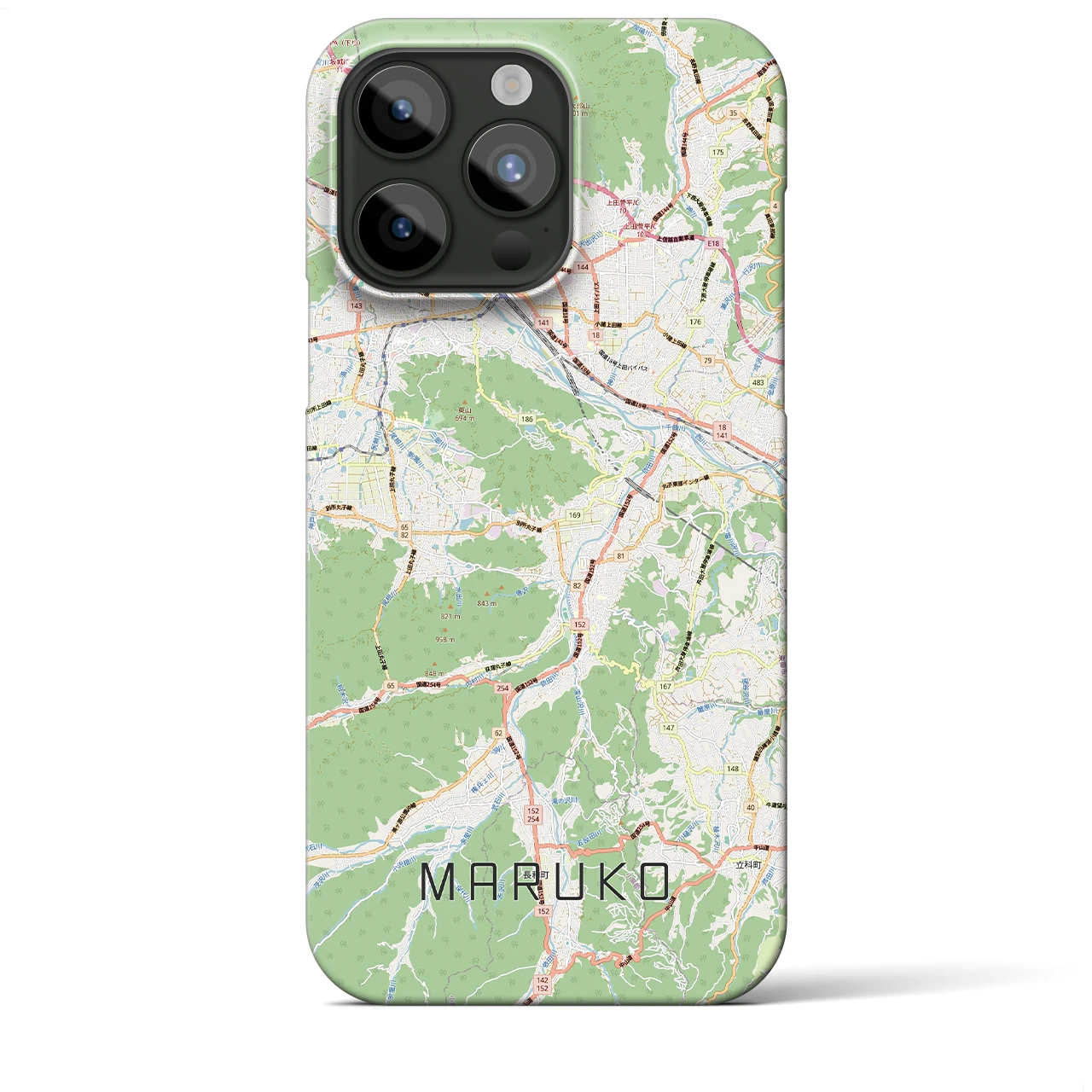 【丸子(長野県)】地図柄iPhoneケース(バックカバータイプ)
