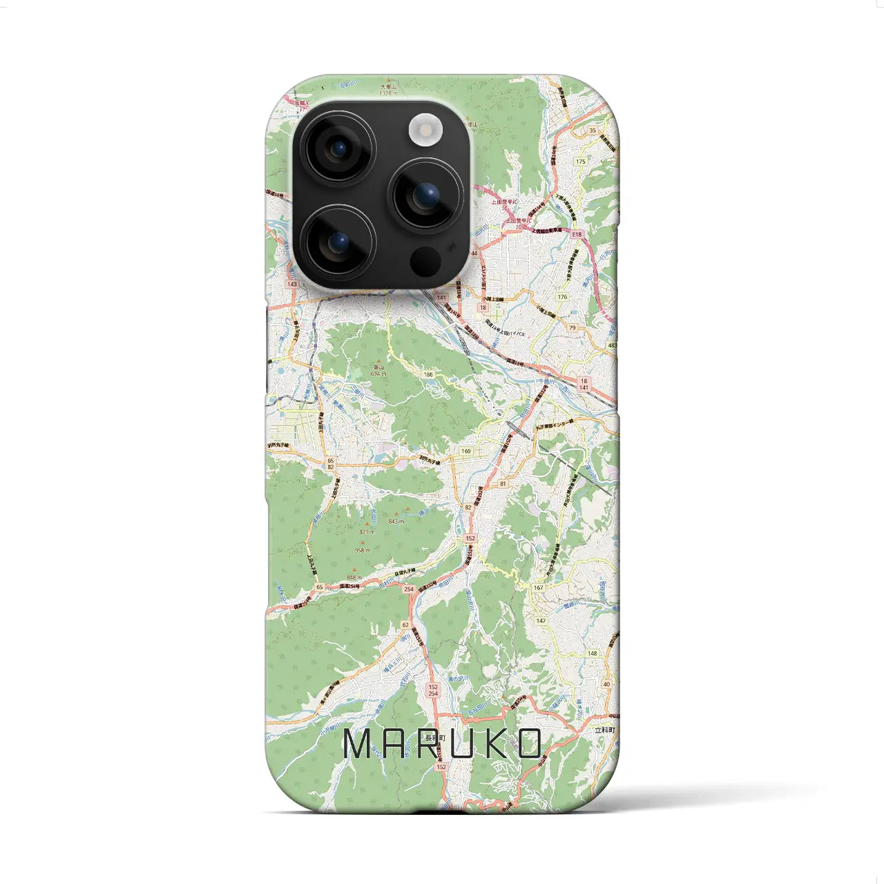【丸子(長野県)】地図柄iPhoneケース(バックカバータイプ)