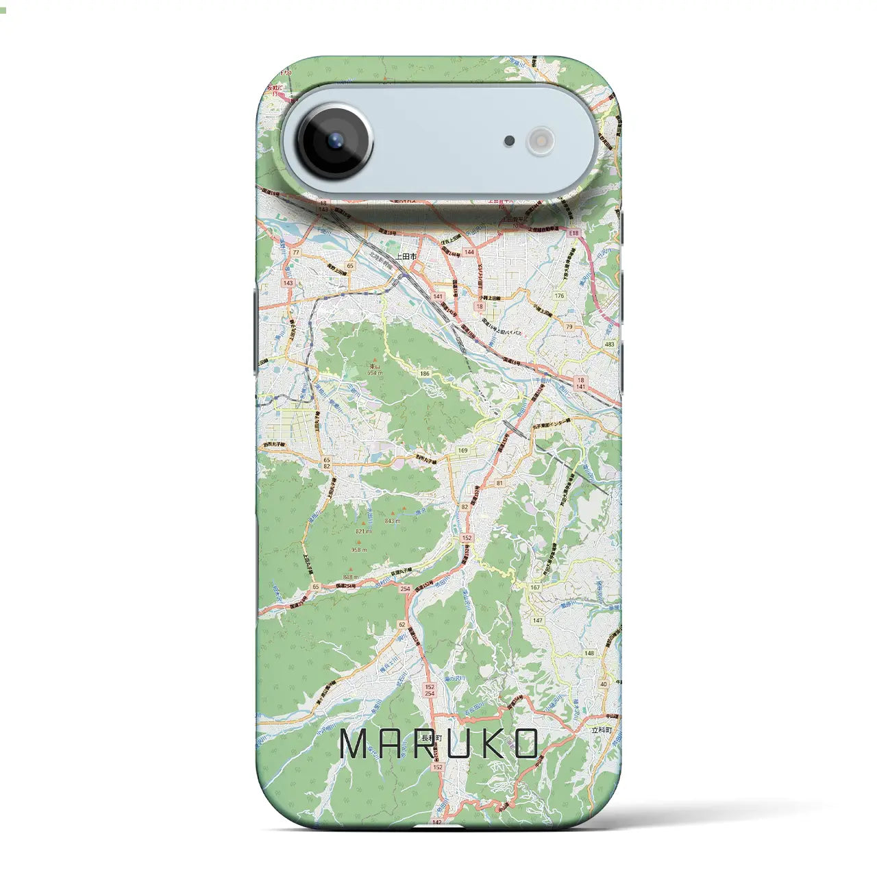 【丸子(長野県)】地図柄iPhoneケース(バックカバータイプ)