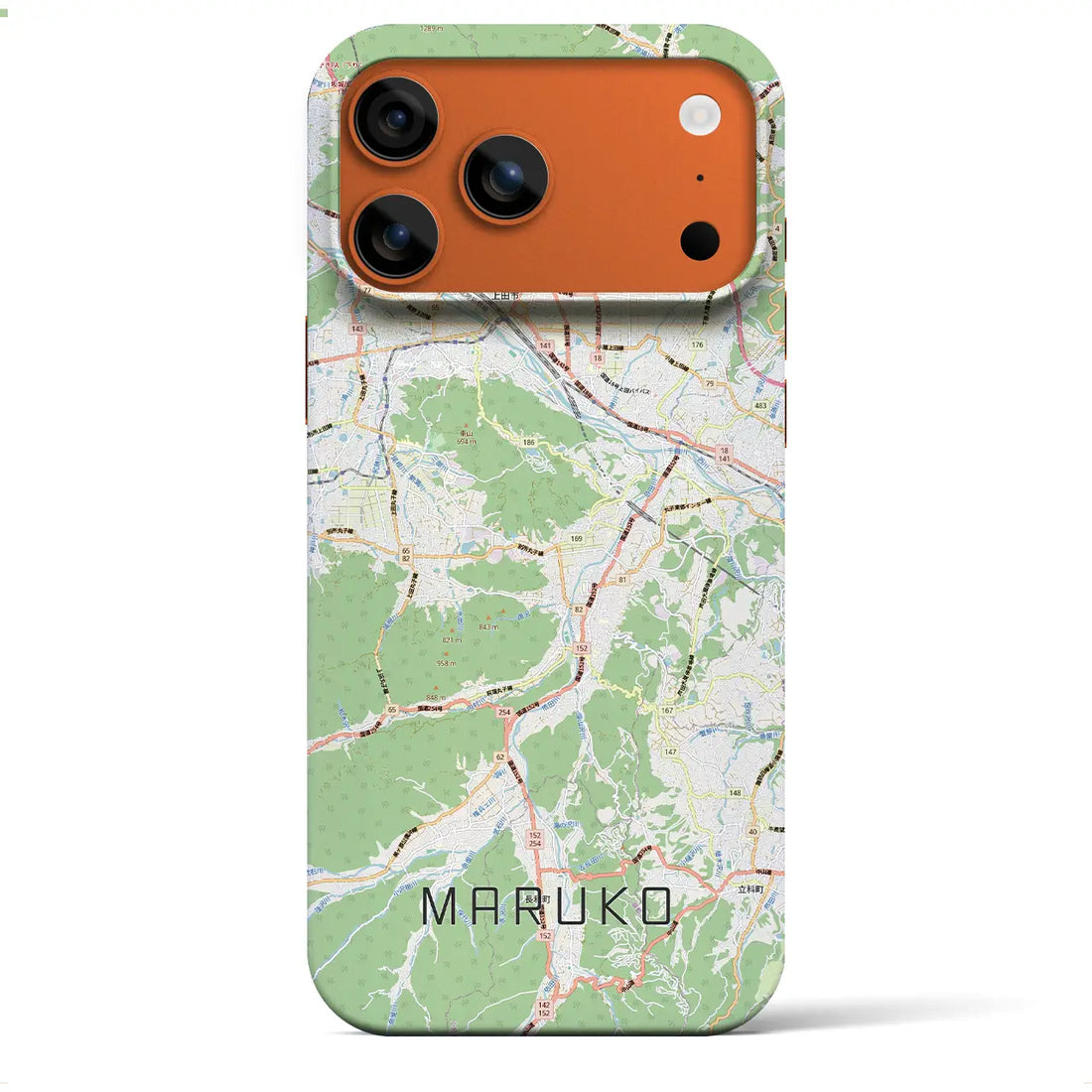 【丸子(長野県)】地図柄iPhoneケース(バックカバータイプ)ナチュラル・iPhone 17 Pro Max 用