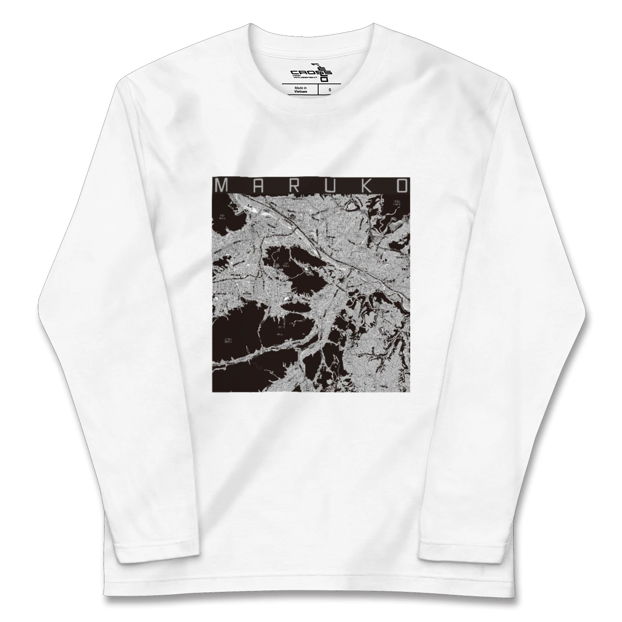 【丸子(長野県)】地図柄ロングスリーブTシャツ