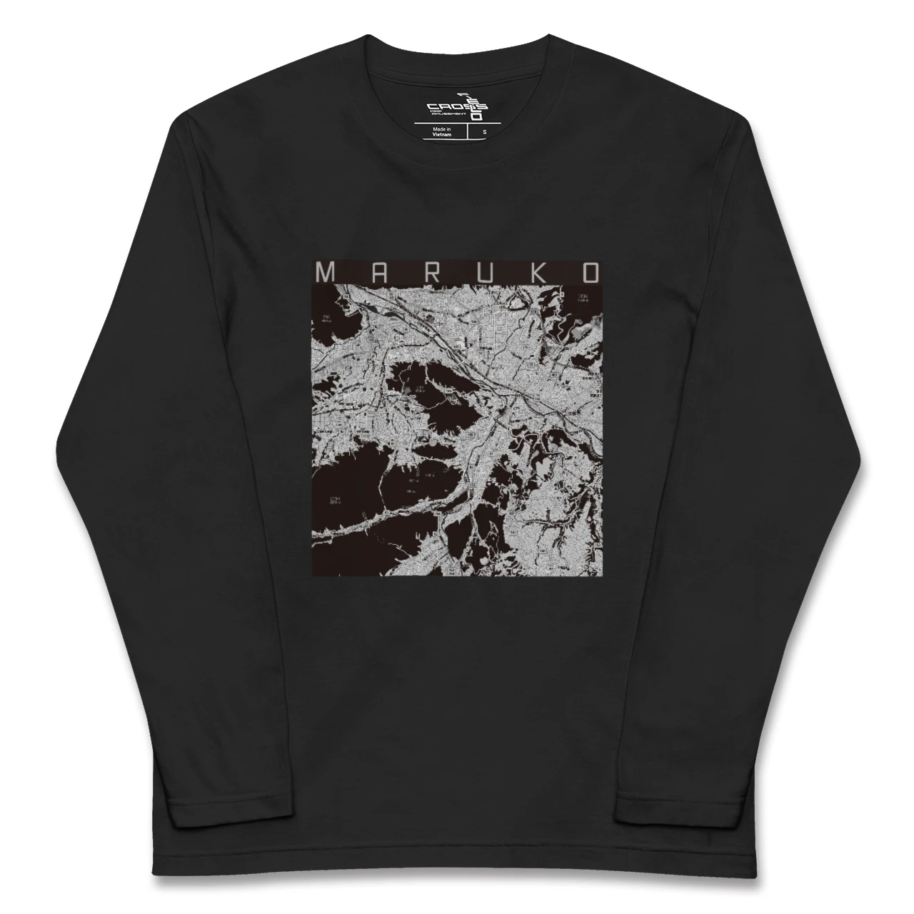 【丸子(長野県)】地図柄ロングスリーブTシャツ