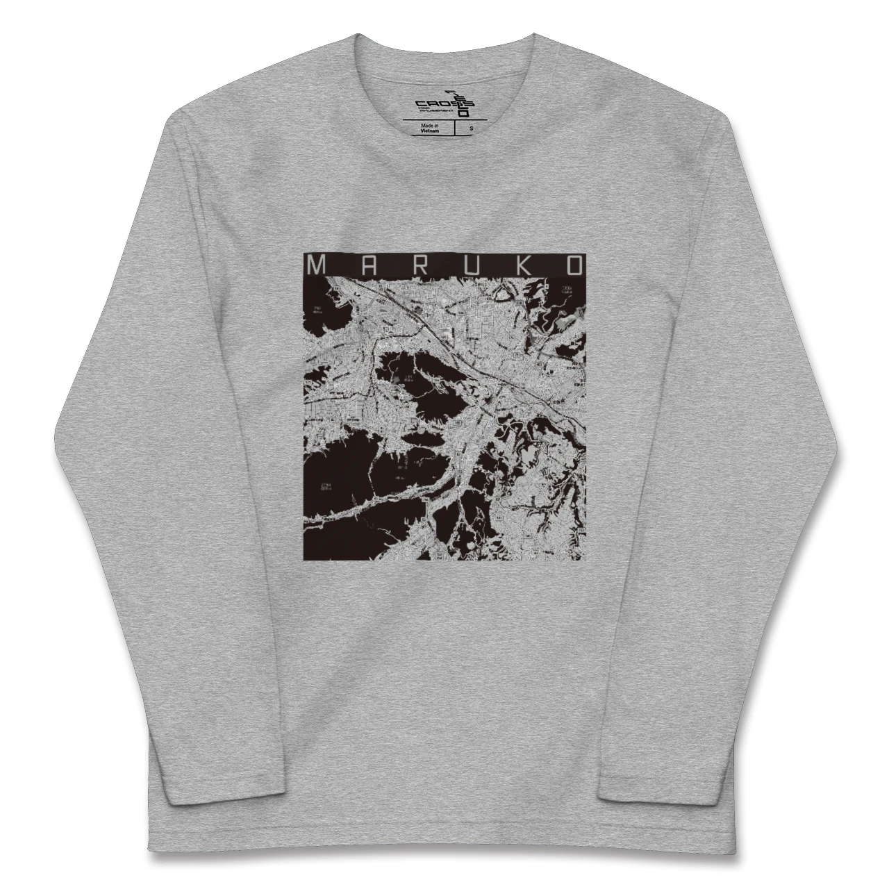 【丸子(長野県)】地図柄ロングスリーブTシャツ