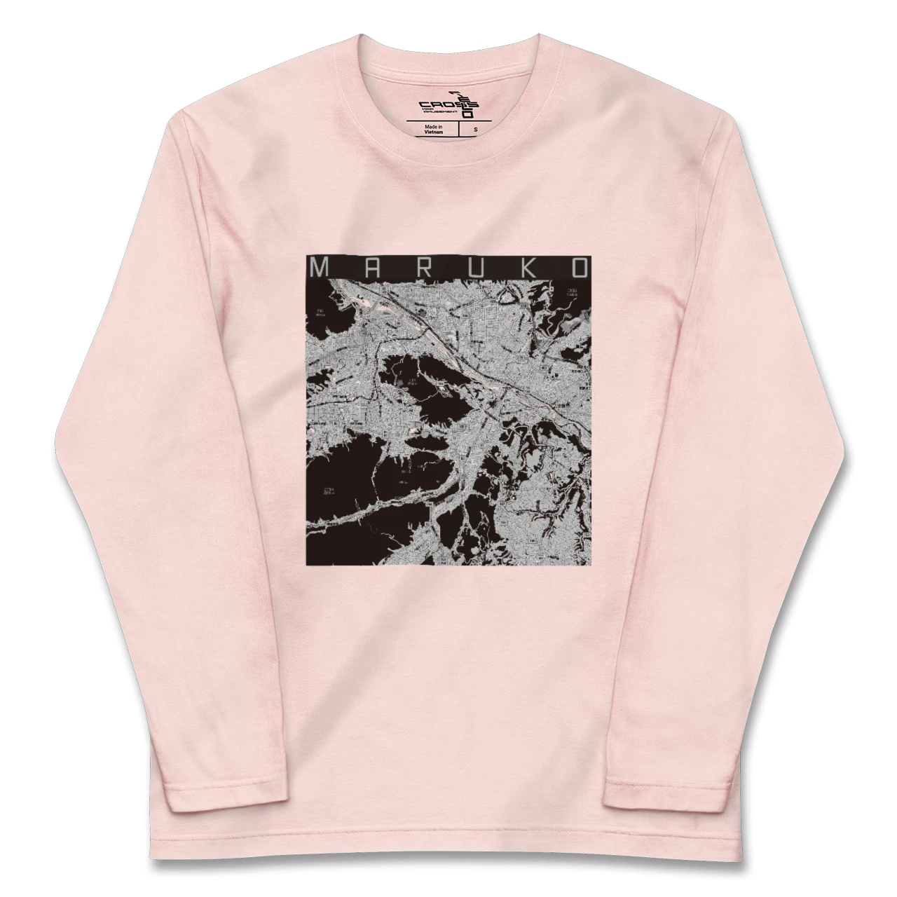 【丸子(長野県)】地図柄ロングスリーブTシャツ