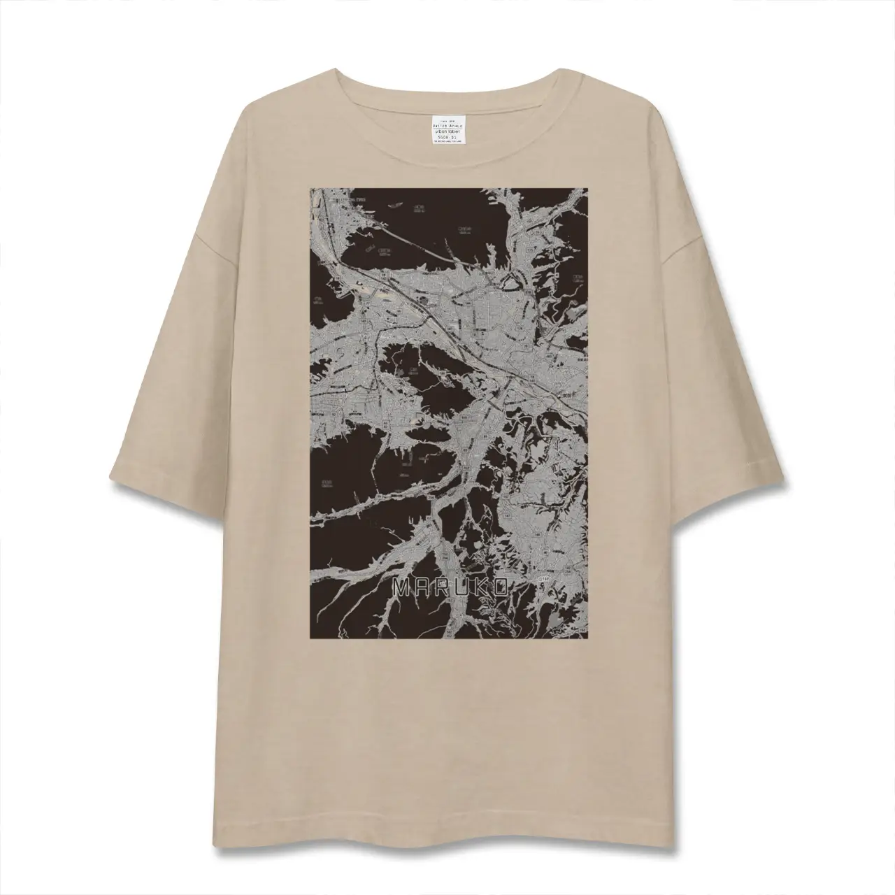 【丸子(長野県)】地図柄ビッグシルエットTシャツ