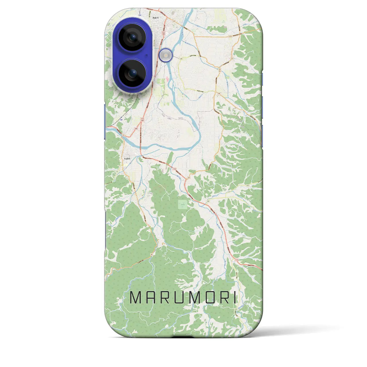 【丸森(宮城県)】地図柄iPhoneケース(バックカバータイプ)ナチュラル・iPhone 16 Pro Max 用