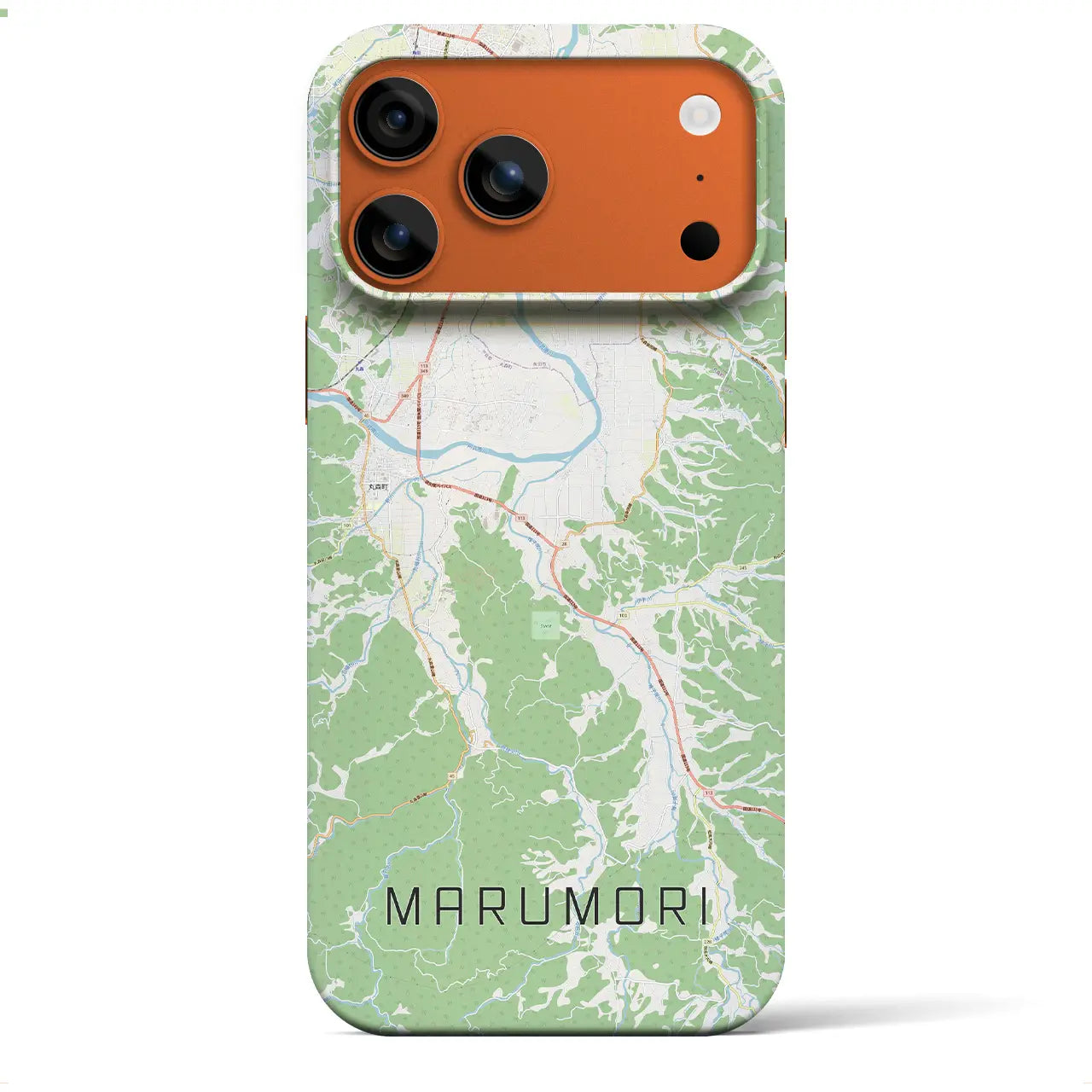 【丸森(宮城県)】地図柄iPhoneケース(バックカバータイプ)ブラック・iPhone 17 Pro Max 用