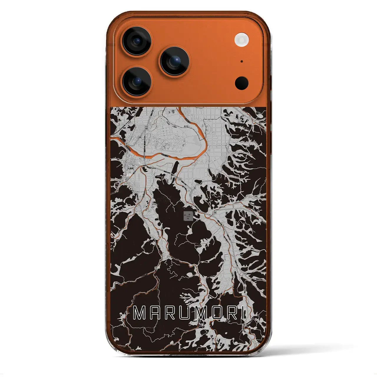 【丸森(宮城県)】地図柄iPhoneケース(クリアタイプ)モノトーン・iPhone 17 Pro Max 用