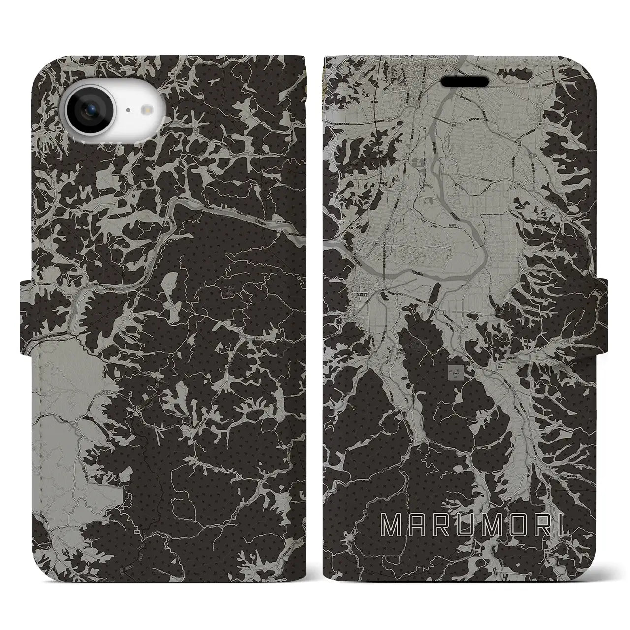 【丸森(宮城県)】地図柄iPhoneケース(手帳タイプ)