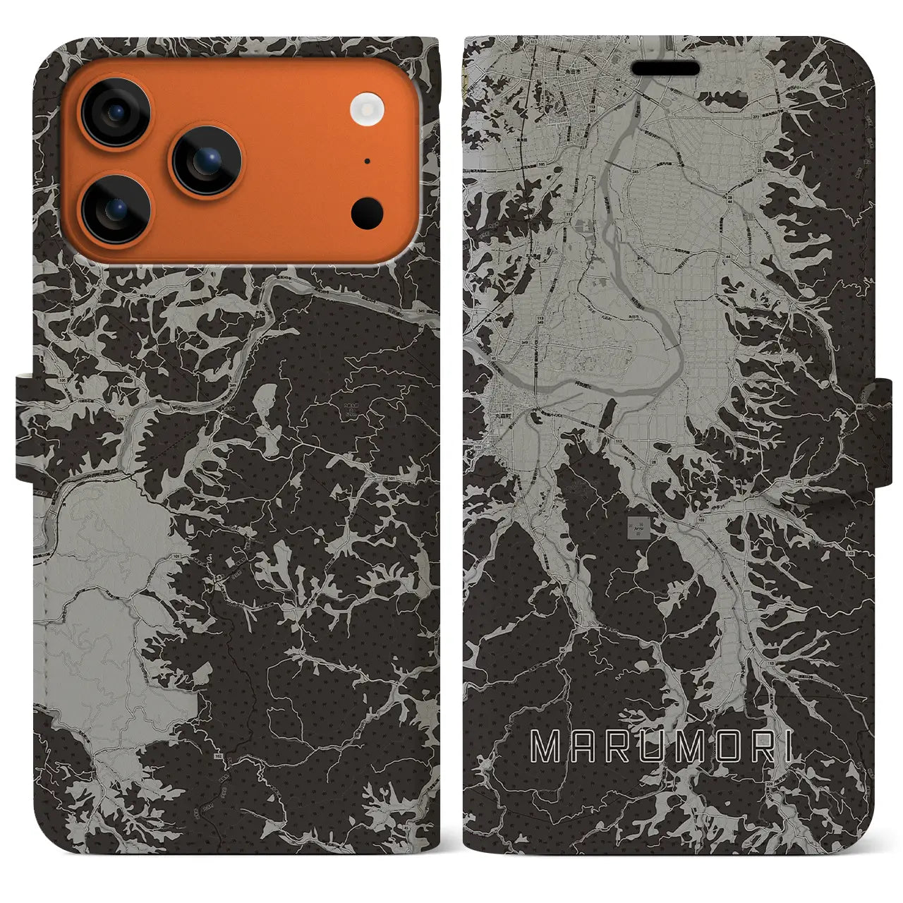 【丸森(宮城県)】地図柄iPhoneケース(手帳タイプ)