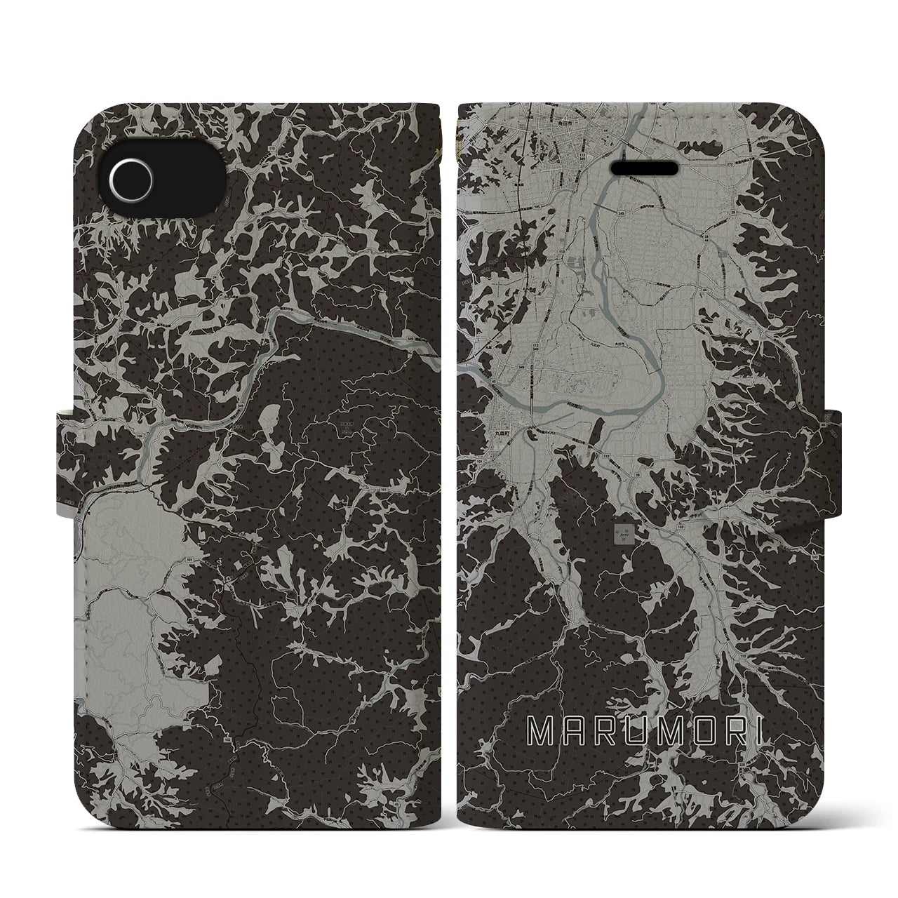 【丸森(宮城県)】地図柄iPhoneケース(手帳タイプ)