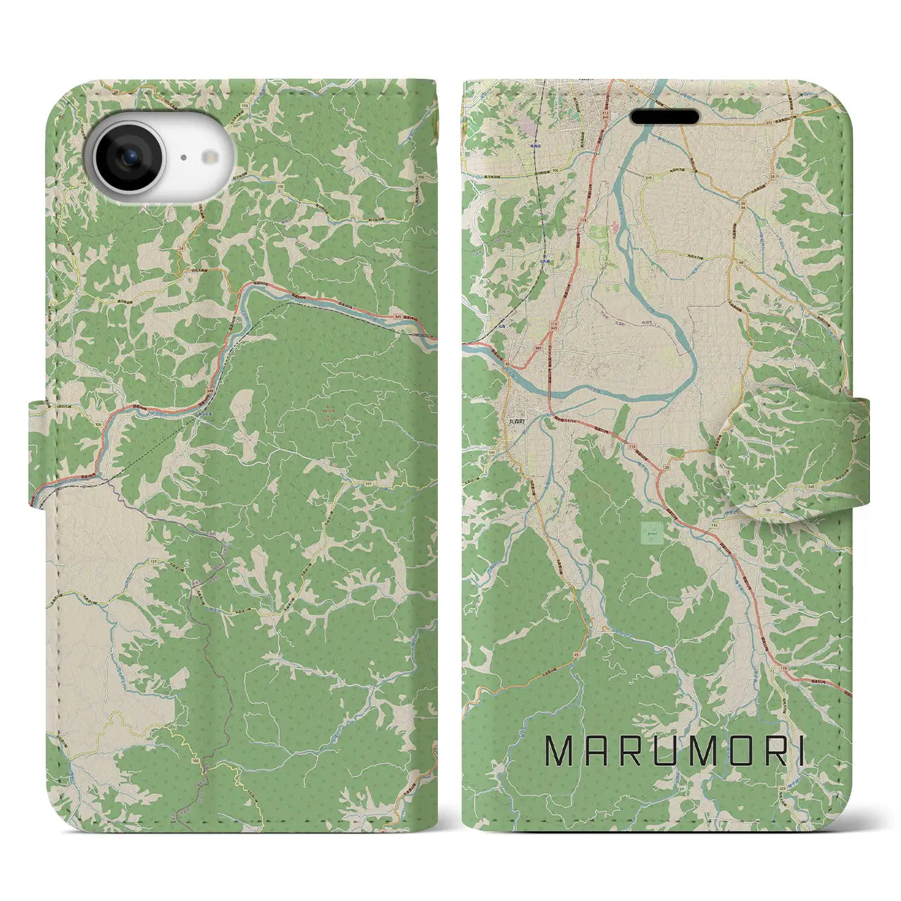 【丸森(宮城県)】地図柄iPhoneケース(手帳タイプ)