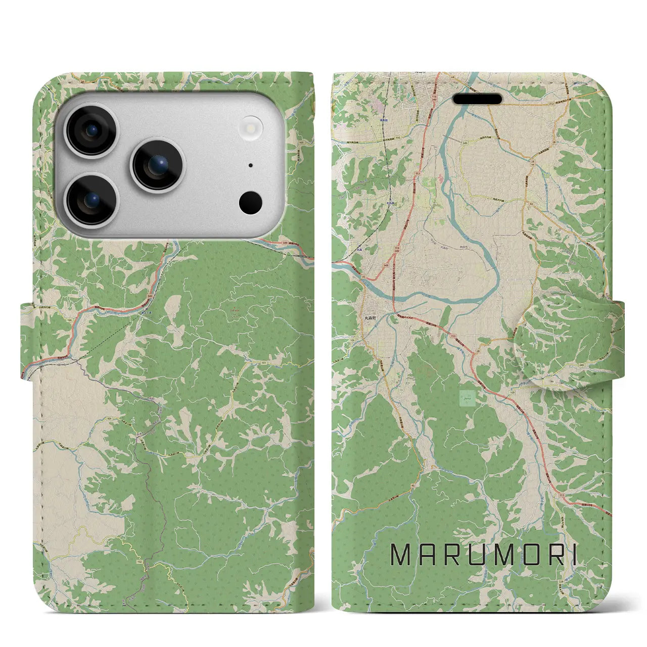 【丸森(宮城県)】地図柄iPhoneケース(手帳タイプ)