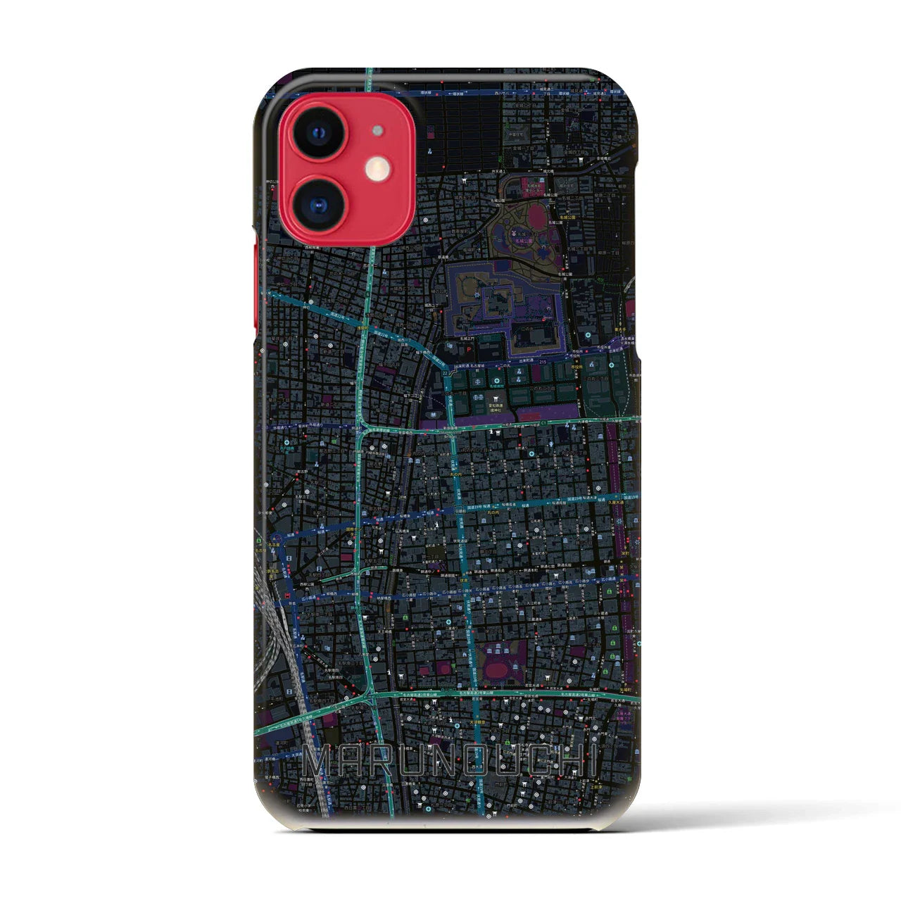 【丸の内(愛知県)】地図柄iPhoneケース(バックカバータイプ)