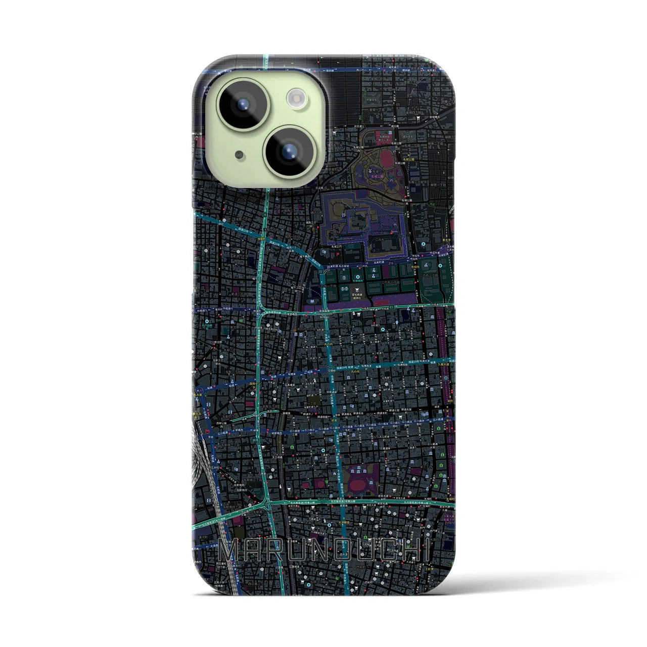 【丸の内(愛知県)】地図柄iPhoneケース(バックカバータイプ)