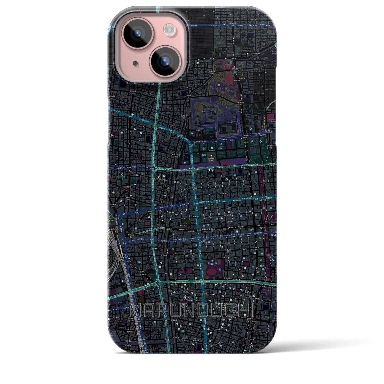 【丸の内(愛知県)】地図柄iPhoneケース(バックカバータイプ)