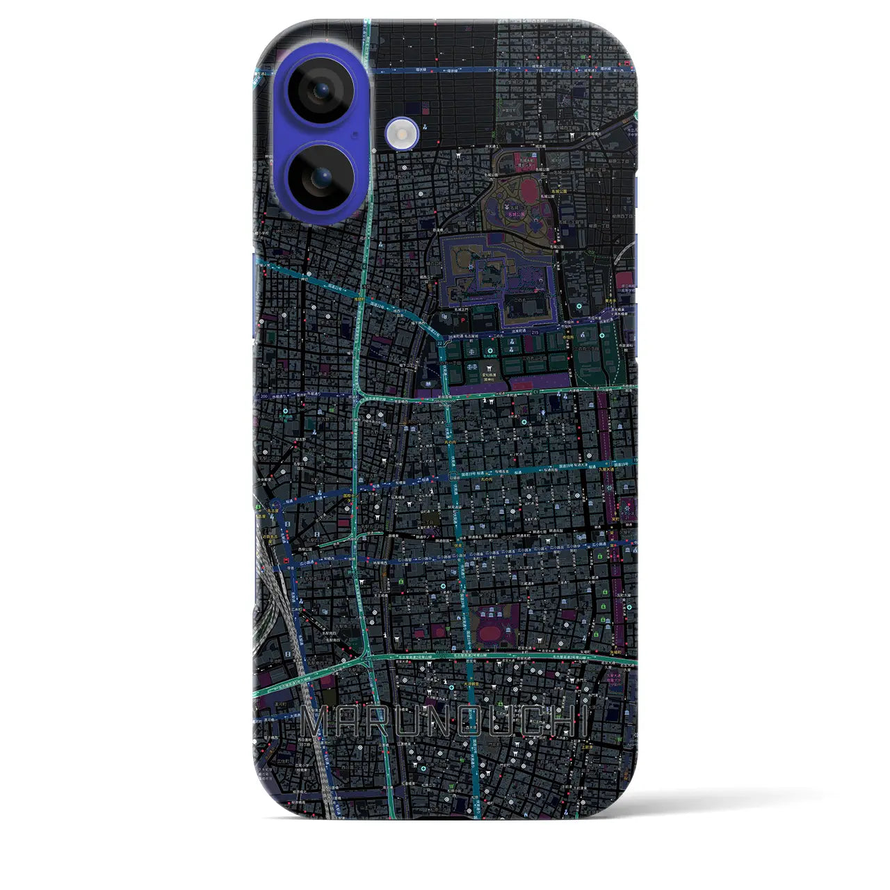 【丸の内(愛知県)】地図柄iPhoneケース(バックカバータイプ)