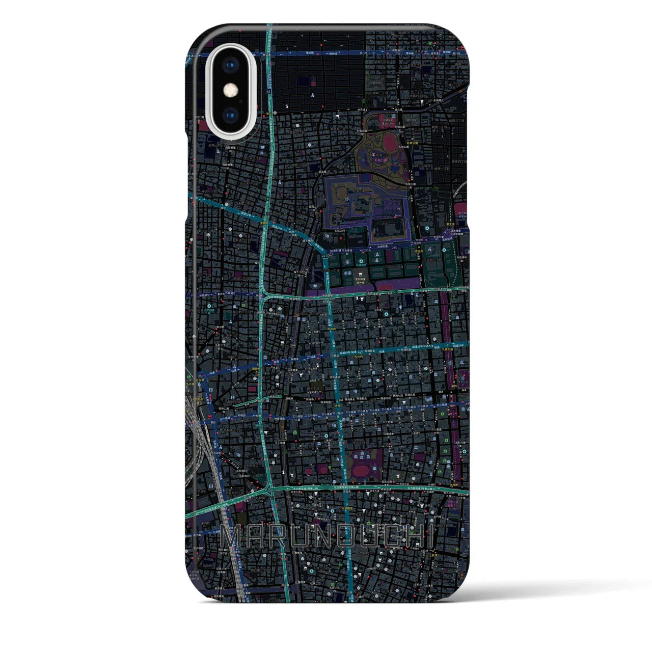 【丸の内(愛知県)】地図柄iPhoneケース(バックカバータイプ)