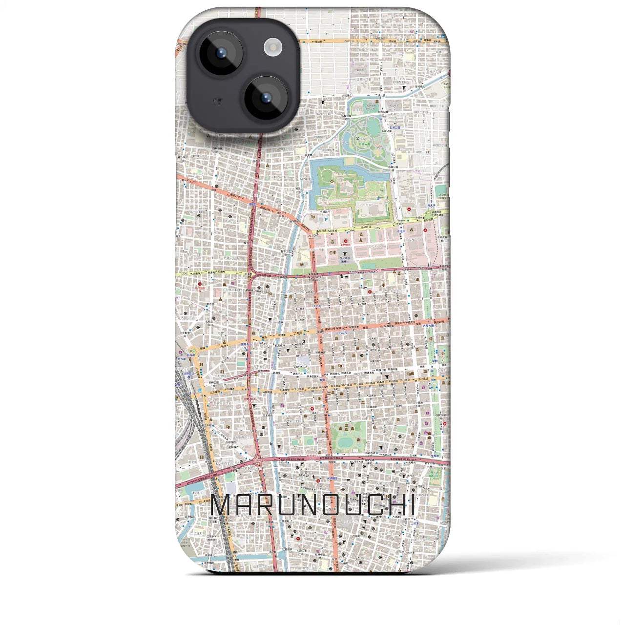 【丸の内(愛知県)】地図柄iPhoneケース(バックカバータイプ)