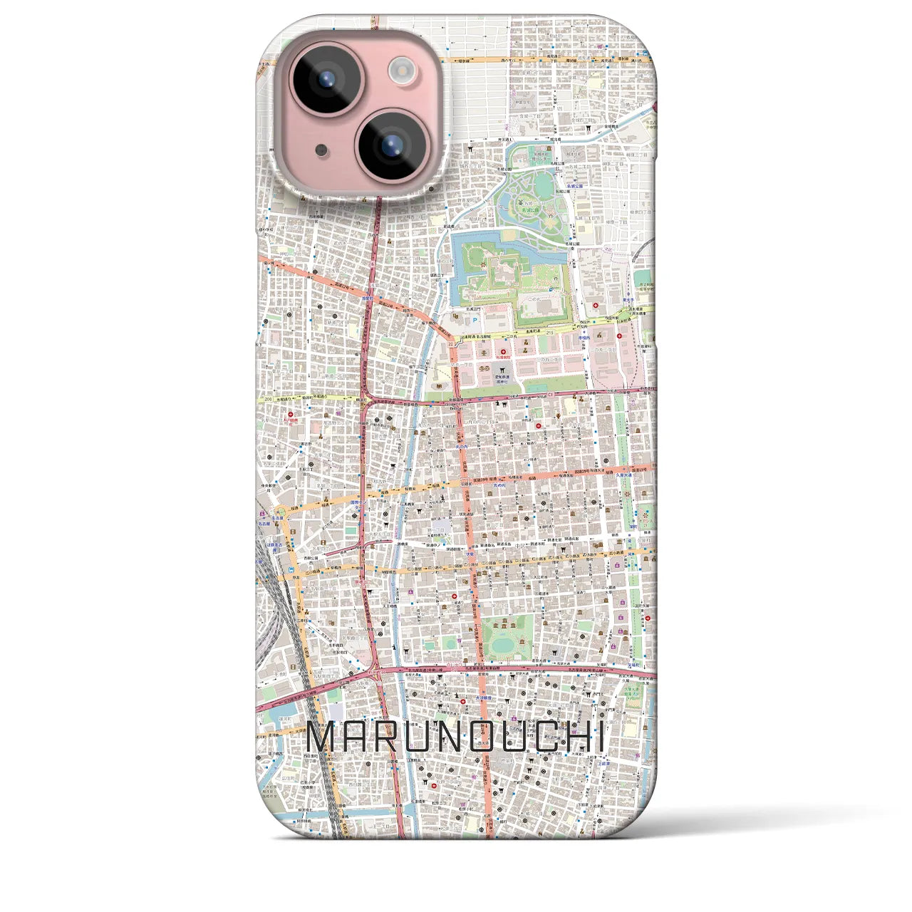 【丸の内(愛知県)】地図柄iPhoneケース(バックカバータイプ)