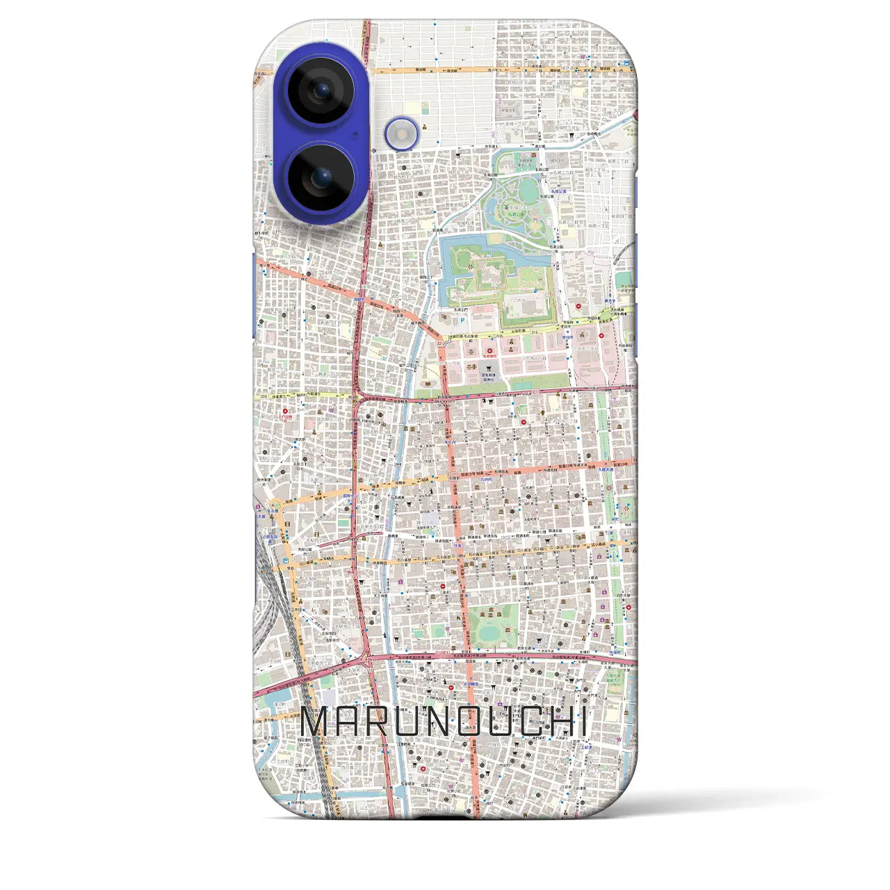 【丸の内(愛知県)】地図柄iPhoneケース(バックカバータイプ)ナチュラル・iPhone 16 Pro Max 用