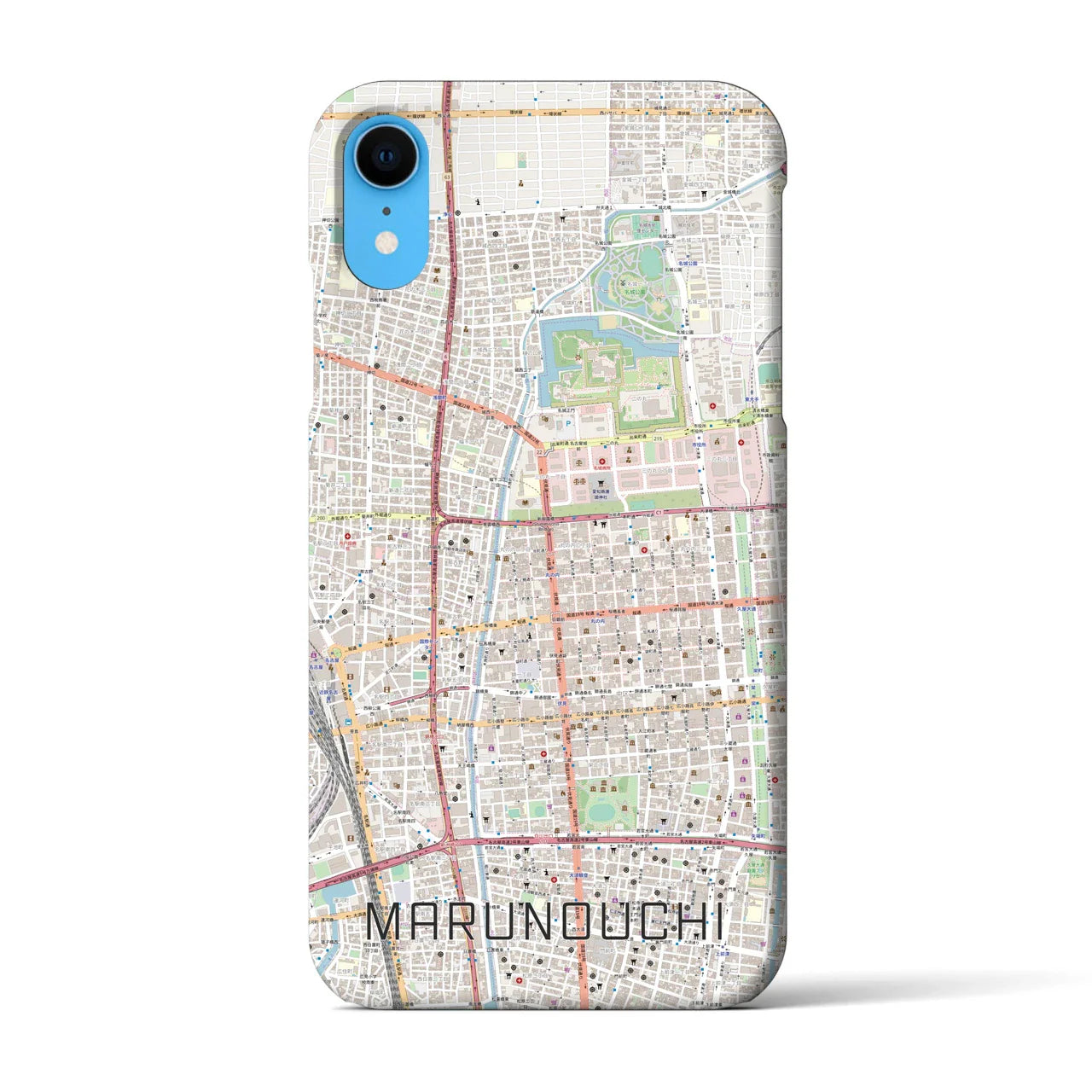 【丸の内(愛知県)】地図柄iPhoneケース(バックカバータイプ)