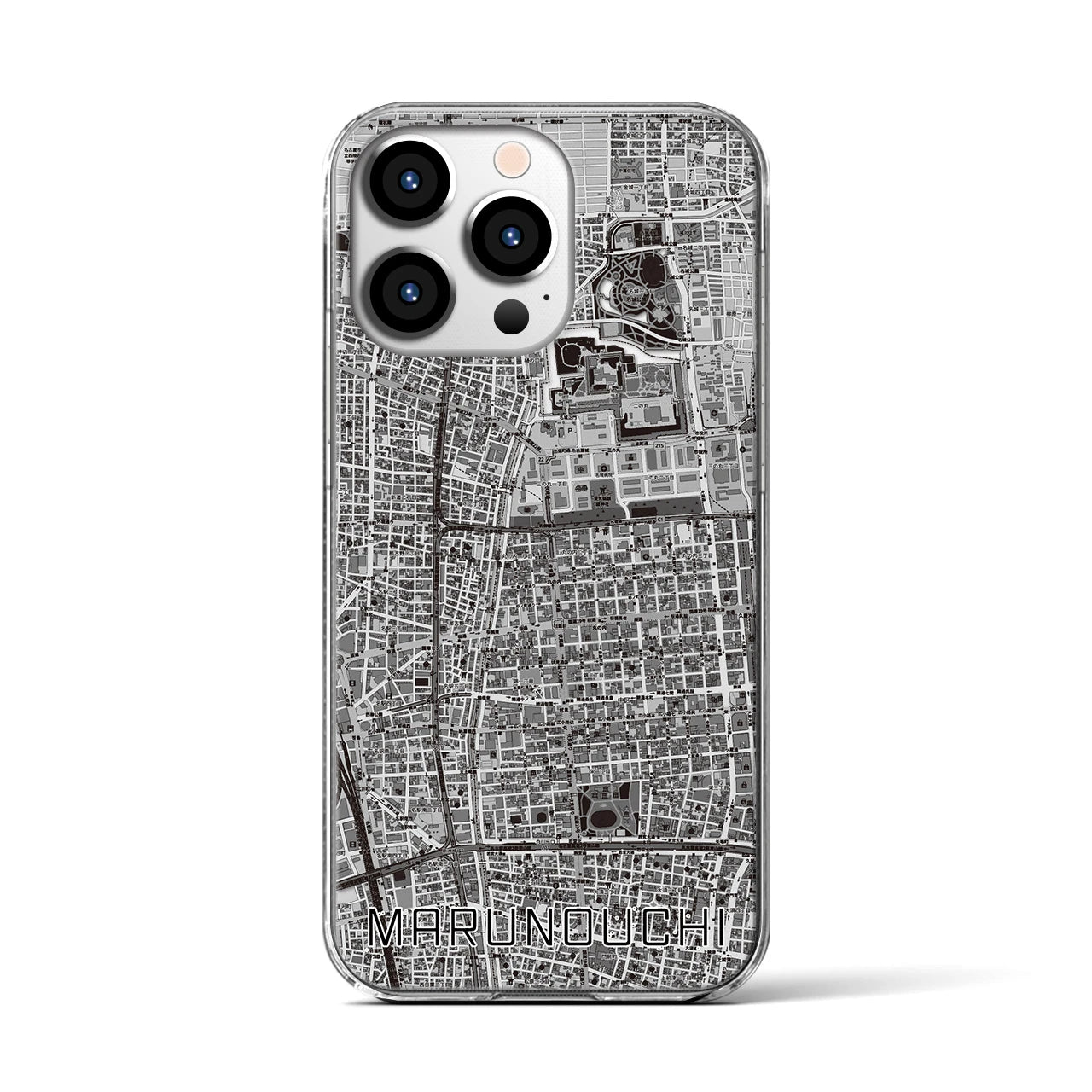 【丸の内(愛知県)】地図柄iPhoneケース(クリアタイプ)