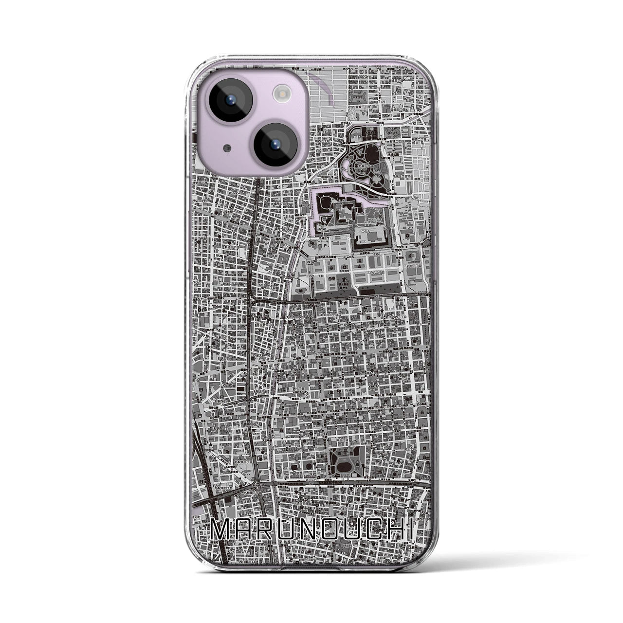 【丸の内(愛知県)】地図柄iPhoneケース(クリアタイプ)