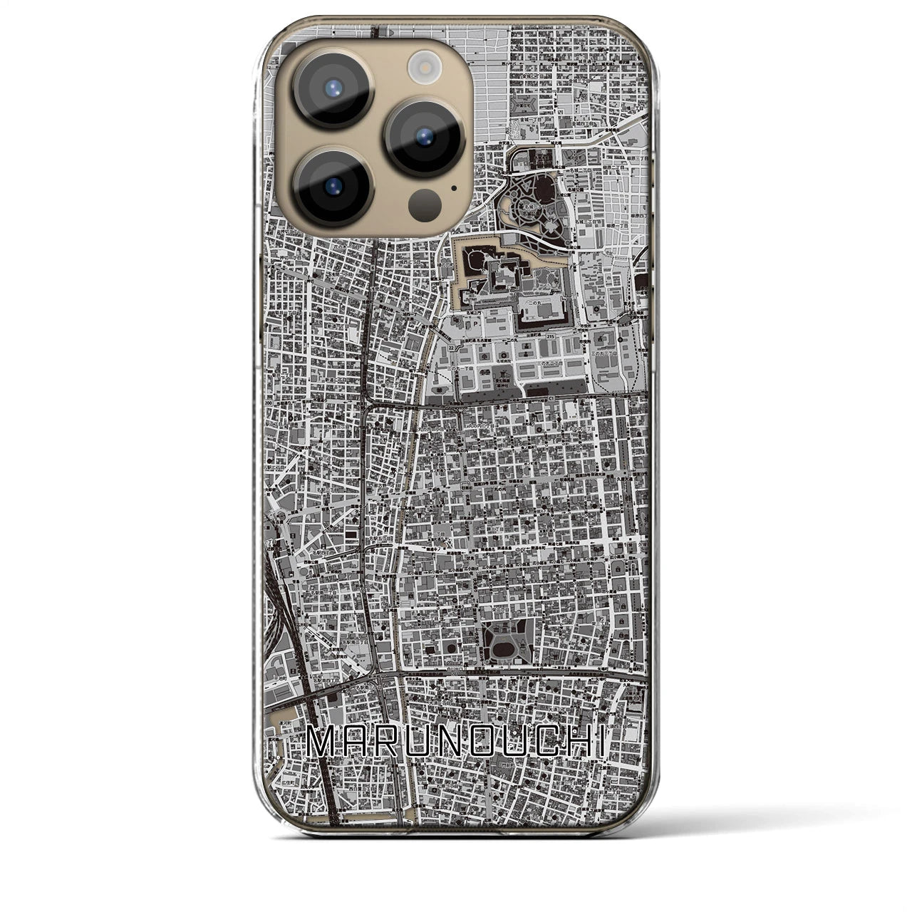 【丸の内(愛知県)】地図柄iPhoneケース(クリアタイプ)