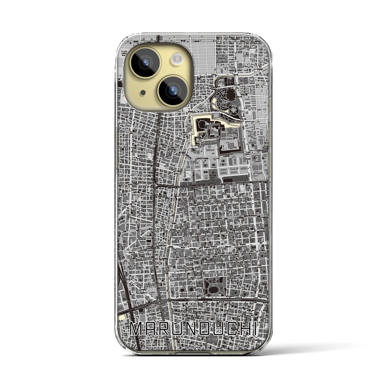 【丸の内(愛知県)】地図柄iPhoneケース(クリアタイプ)