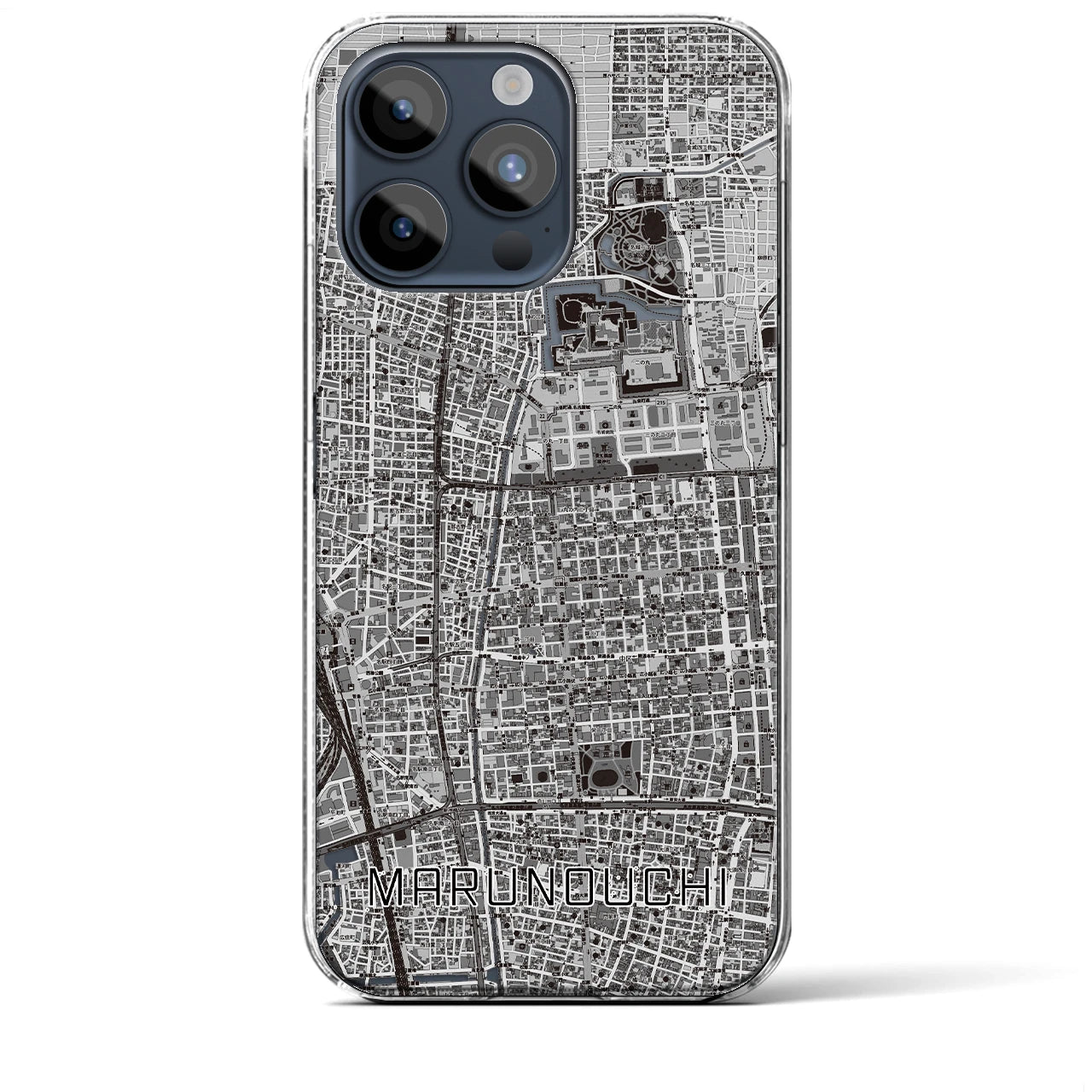 【丸の内(愛知県)】地図柄iPhoneケース(クリアタイプ)