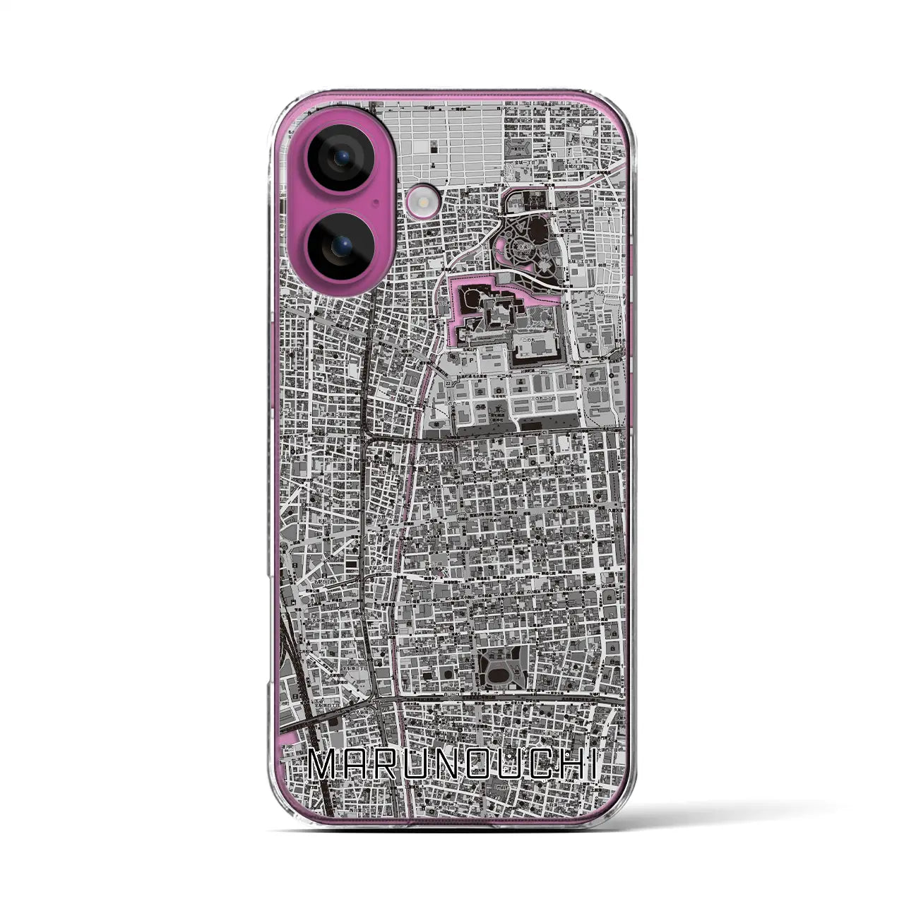 【丸の内(愛知県)】地図柄iPhoneケース(クリアタイプ)