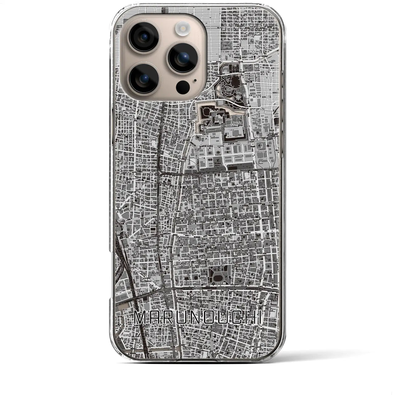 【丸の内(愛知県)】地図柄iPhoneケース(クリアタイプ)