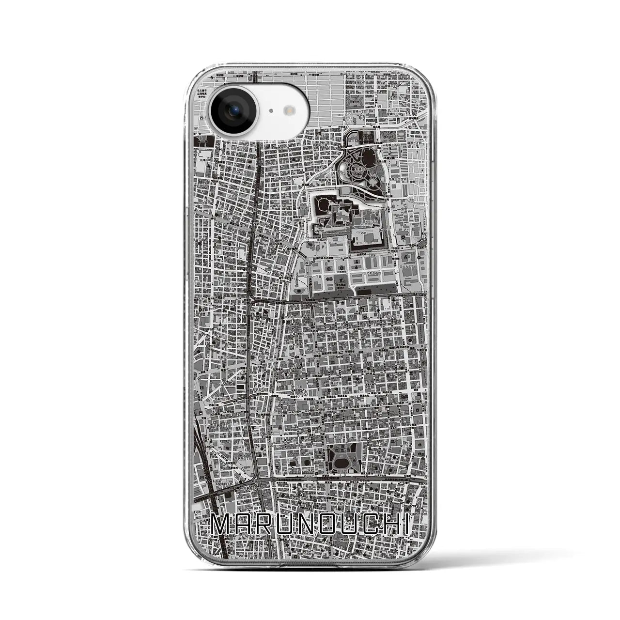 【丸の内(愛知県)】地図柄iPhoneケース(クリアタイプ)