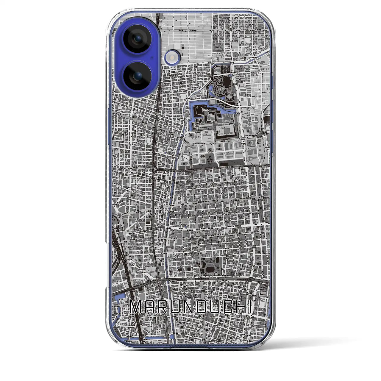 【丸の内(愛知県)】地図柄iPhoneケース(クリアタイプ)