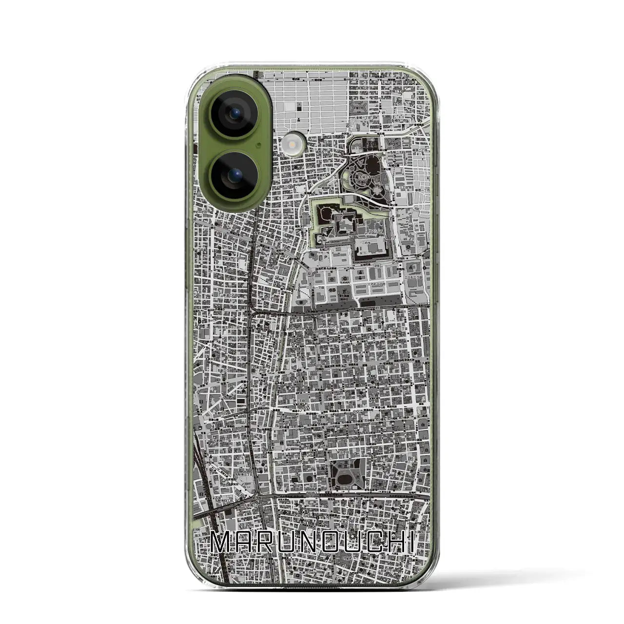 【丸の内(愛知県)】地図柄iPhoneケース(クリアタイプ)モノトーン・iPhone 17 Pro Max 用