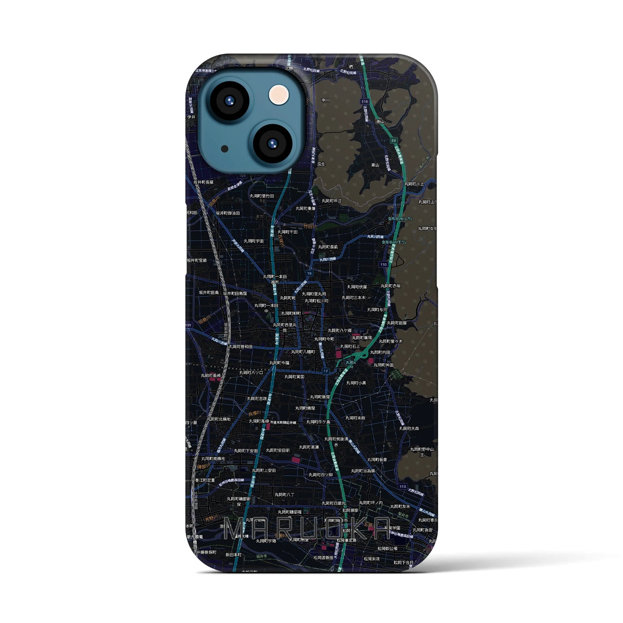 【丸岡(福井県)】地図柄iPhoneケース(バックカバータイプ)