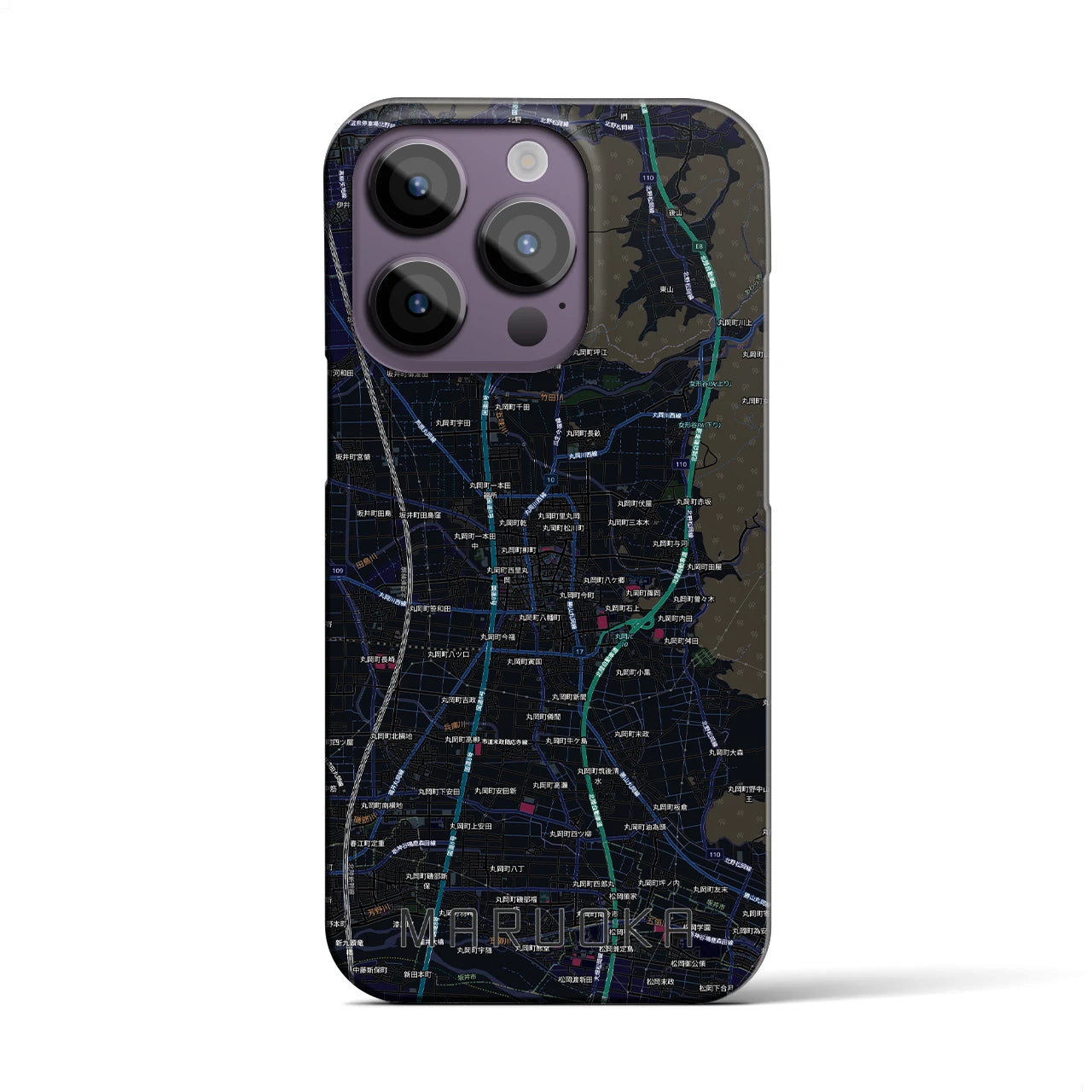 【丸岡(福井県)】地図柄iPhoneケース(バックカバータイプ)