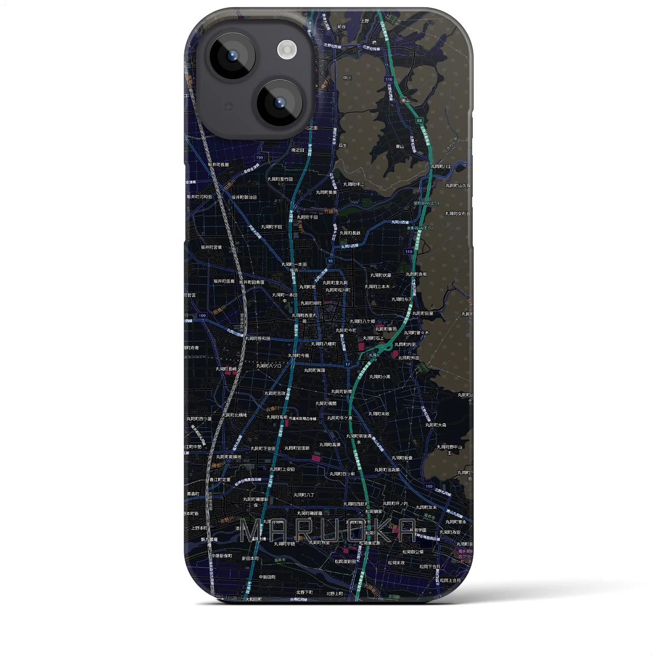 【丸岡(福井県)】地図柄iPhoneケース(バックカバータイプ)