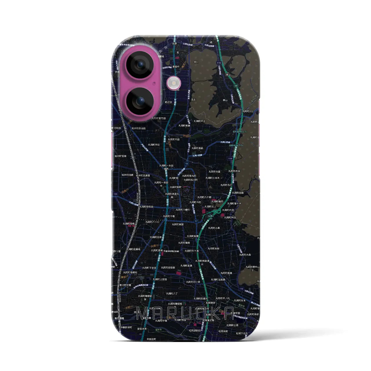 【丸岡(福井県)】地図柄iPhoneケース(バックカバータイプ)