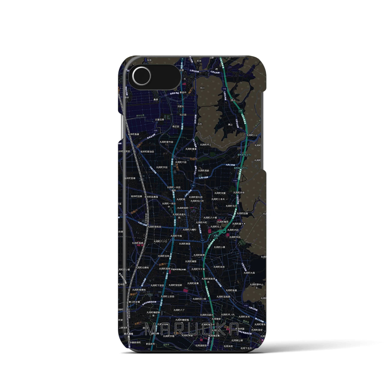 【丸岡(福井県)】地図柄iPhoneケース(バックカバータイプ)