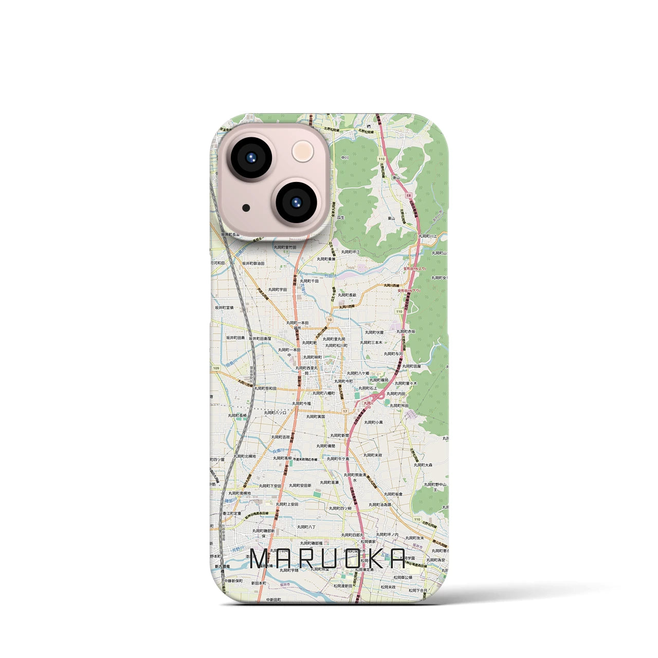 【丸岡(福井県)】地図柄iPhoneケース(バックカバータイプ)