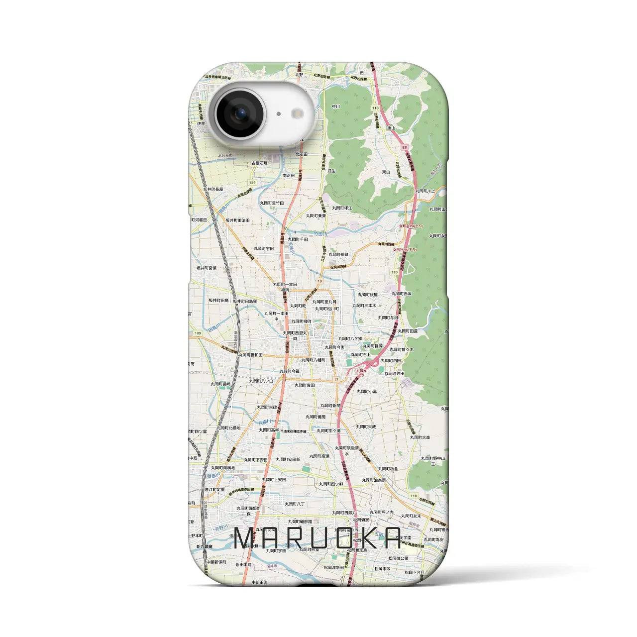 【丸岡(福井県)】地図柄iPhoneケース(バックカバータイプ)